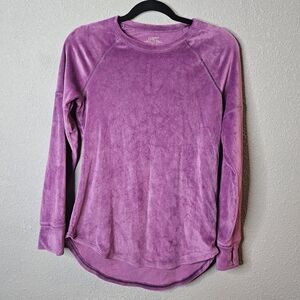 ClimateRight by CuddlDuds Womens Small Purple Soft Fuzzy Long Sleeve Shirt‎